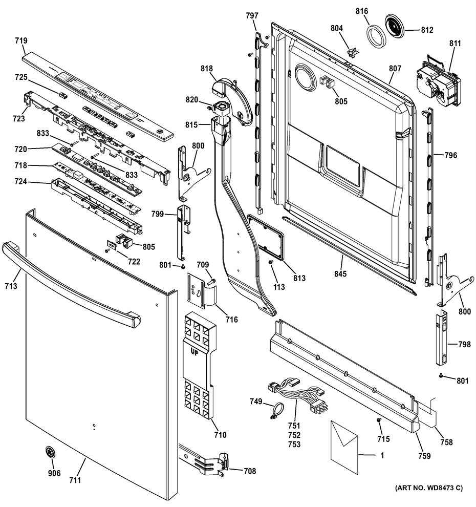 GE Console Cover Assembly WD34X24946