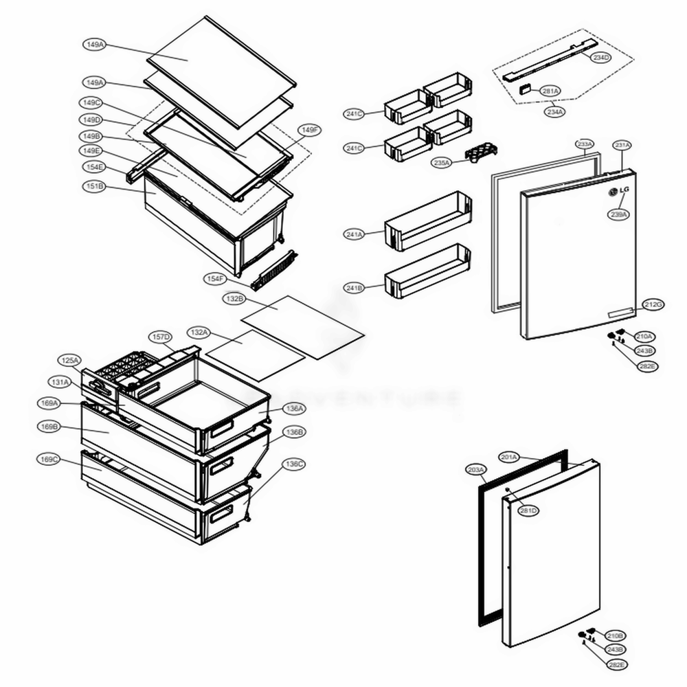 LG Part# MCK68045503 Drawer Cover - Genuine OEM