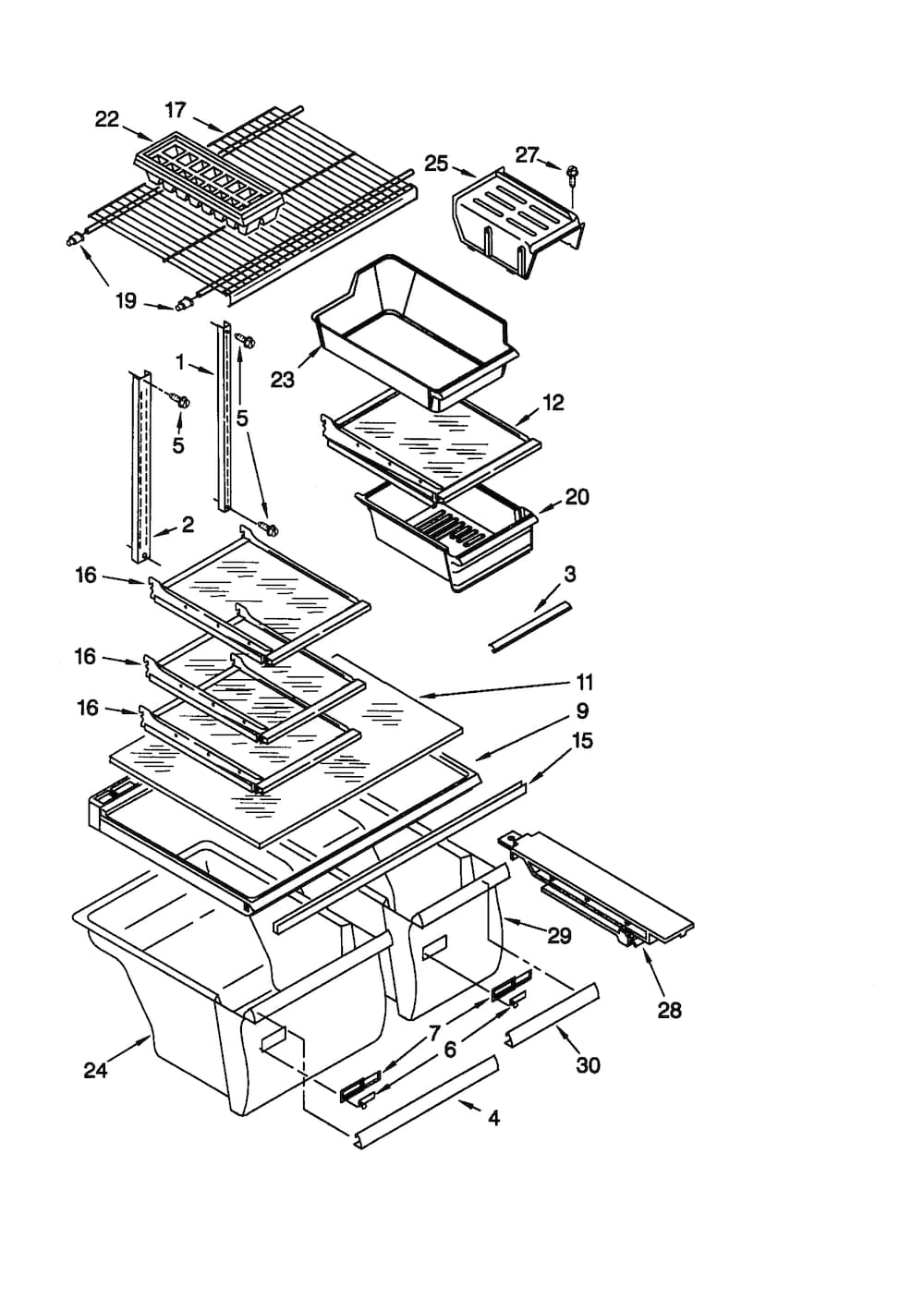 Whirlpool Crisper Drawer Cover Frame WP2314548