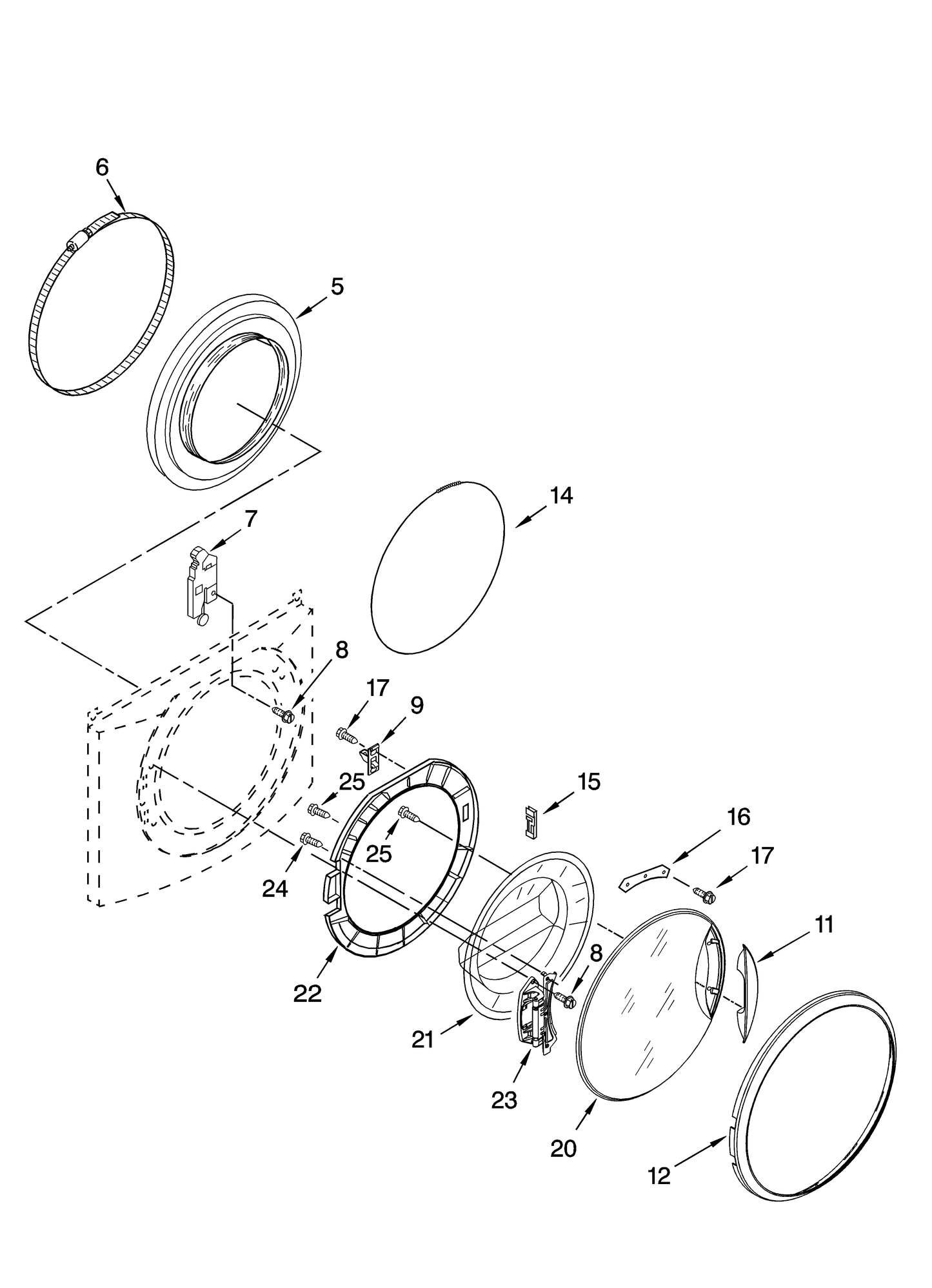 Whirlpool Inner Bellow Spring Clamp WP8540108