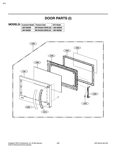 LG Part# AGM73812503 Door Assembly - Genuine OEM