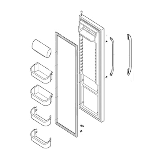 Electrolux Dsp Door-Ref,Silver Mist,Compl - 242038845