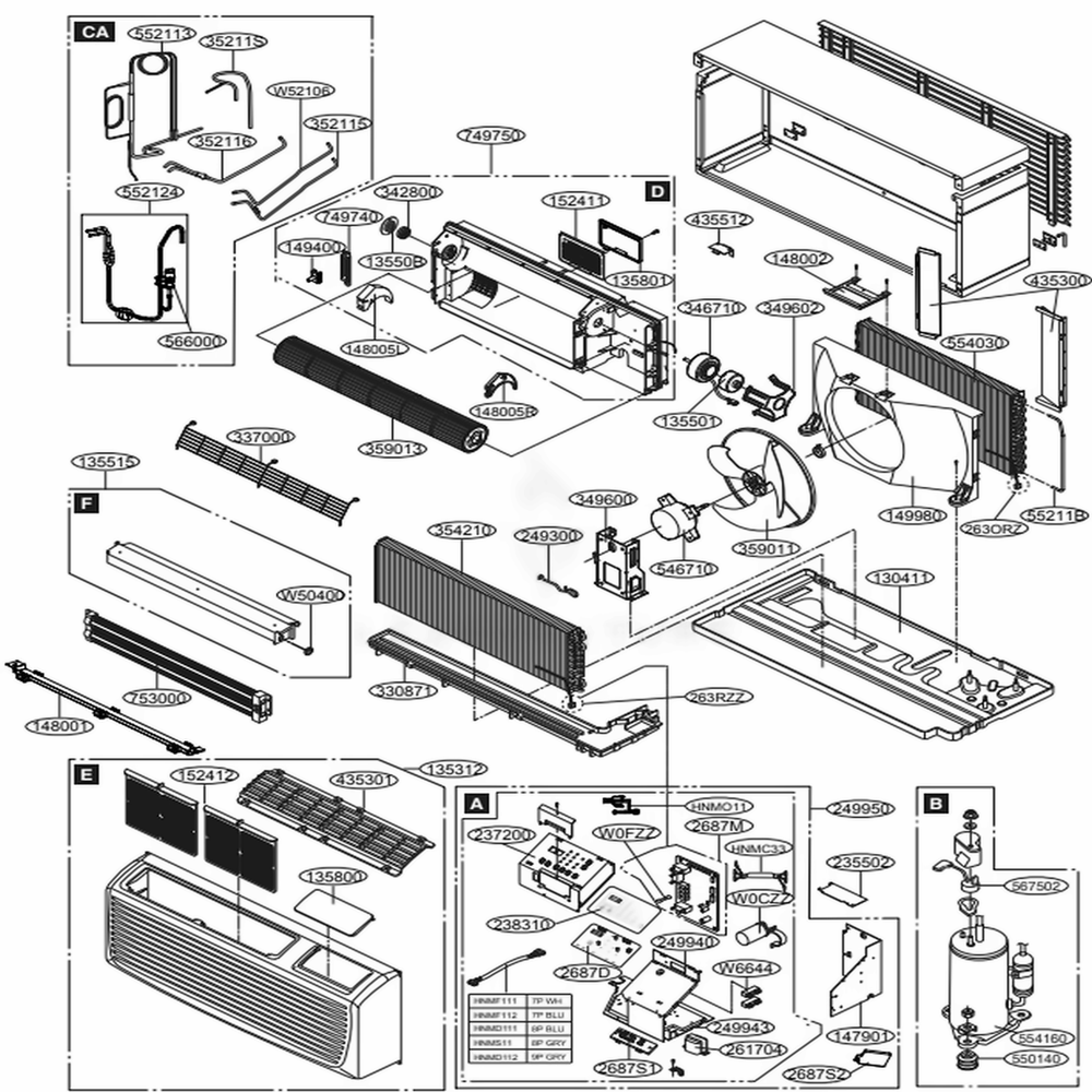 LG Part# 3580A20021G Door Assembly - Genuine OEM