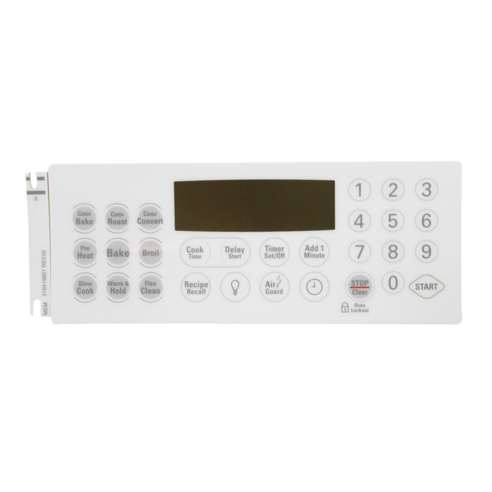 Electrolux Range Oven Control Overlay - 316419807