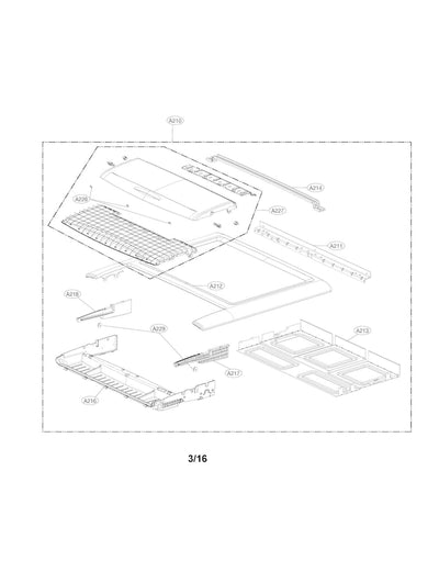 LG Part# MGJ64365201 Top Plate - Genuine OEM