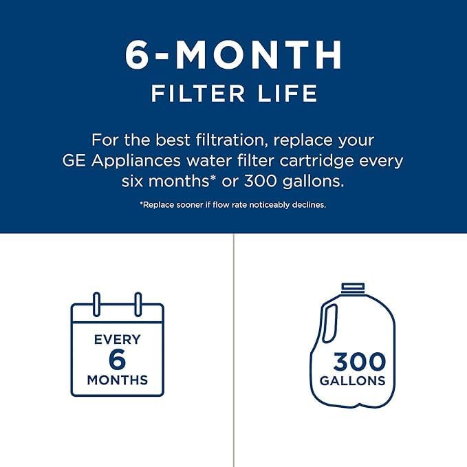 GE RPWFE Refrigerator Water Filter – Genuine Replacement for GE Fridge Models | Removes Lead, Chlorine & Odor | 6-Month Certified Filter