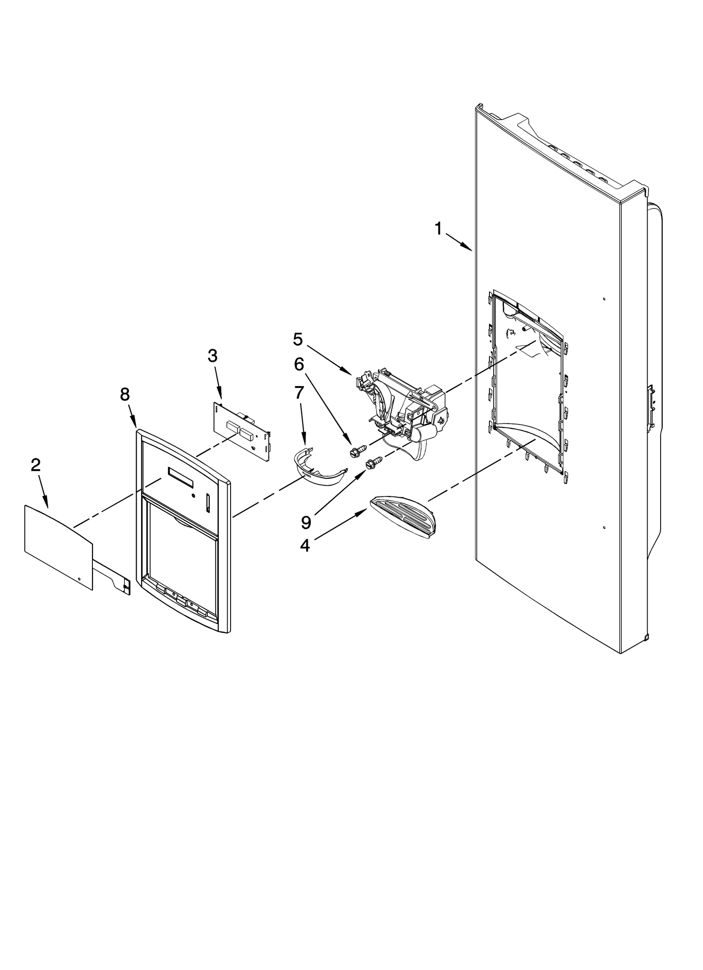 Whirlpool Ice Chute Dispenser Assembly WP13005706