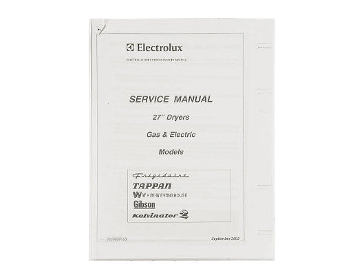 Electrolux Service Manual, 27 Dryer - 5995373155