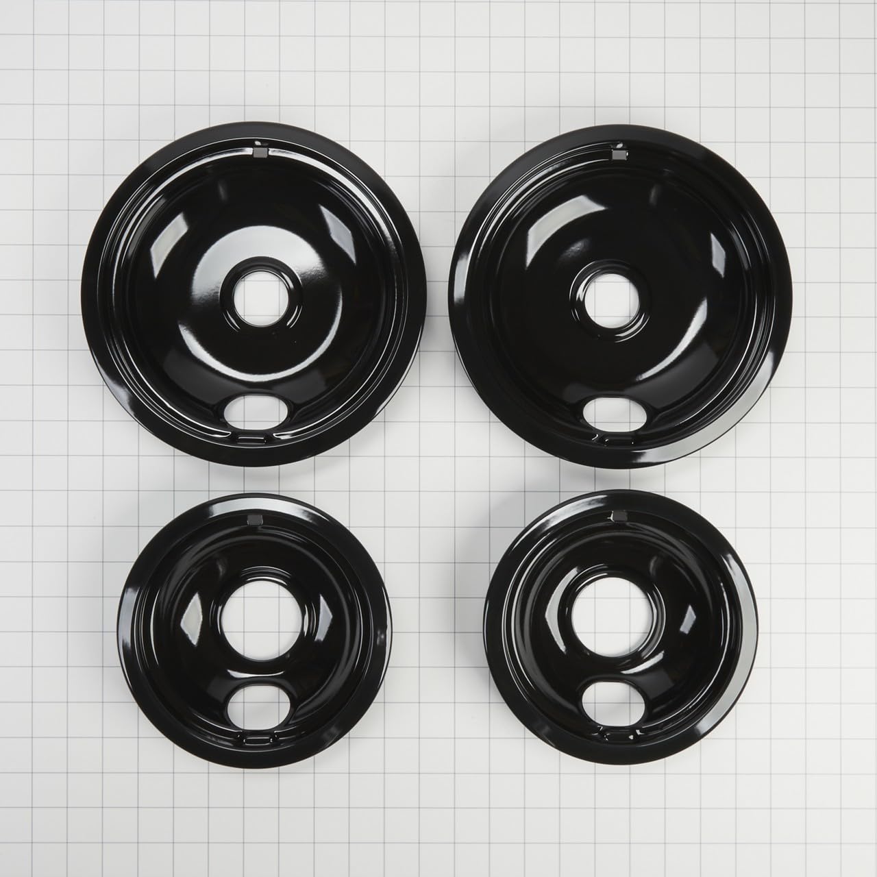 Whirlpool Oven and Cooktop Drip Bowl Set (Black) W10288051