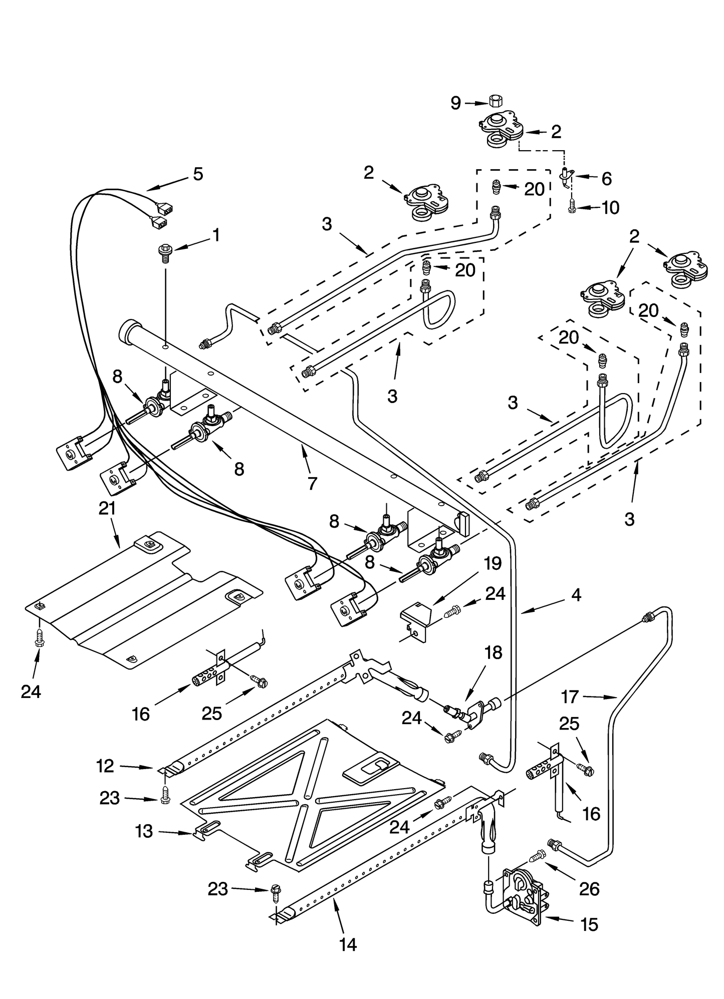 Whirlpool Burner Valve (LF, RF, LR) WP9757218
