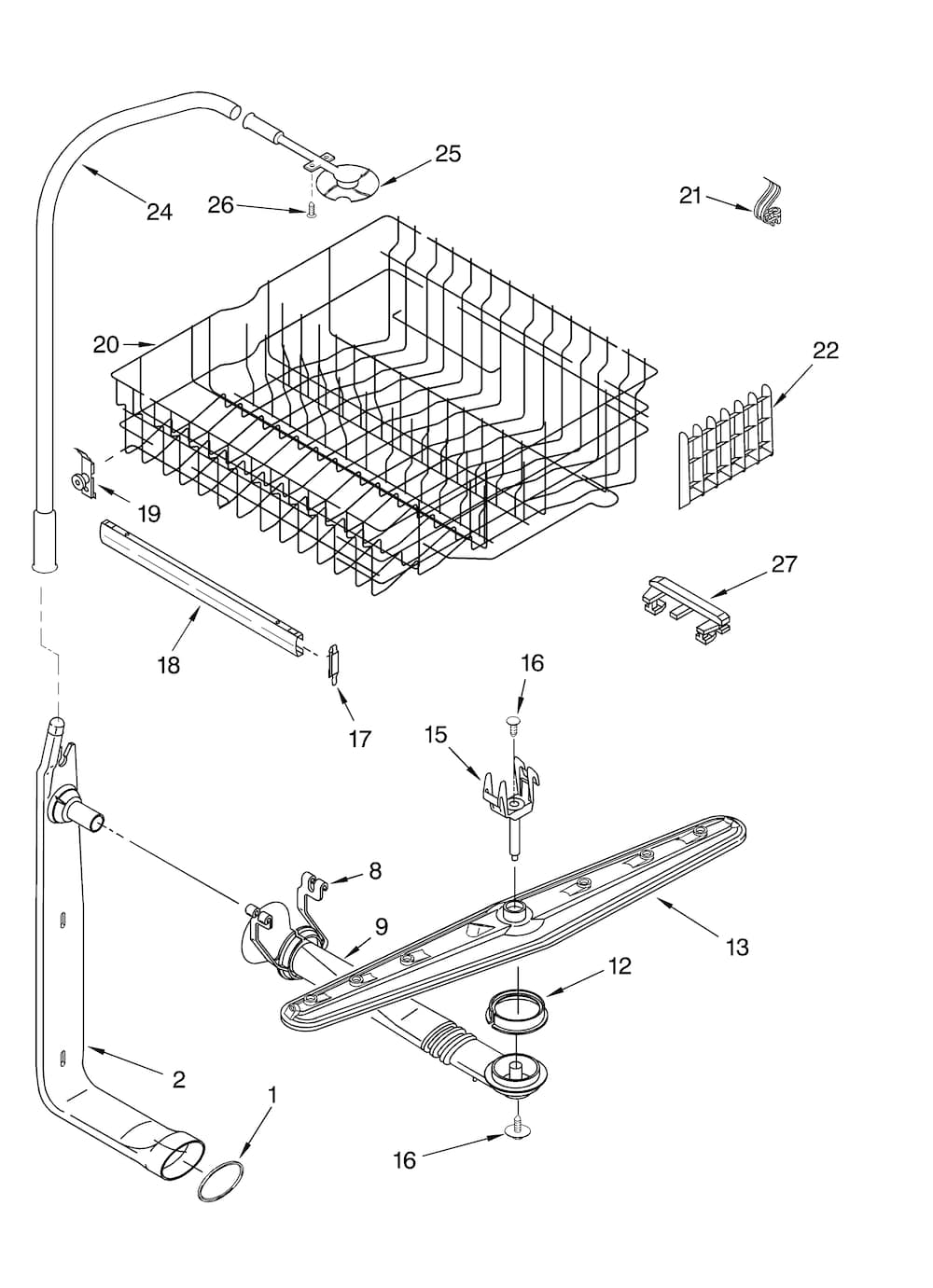 Whirlpool Spray Arm Mounting Bracket WP3385159