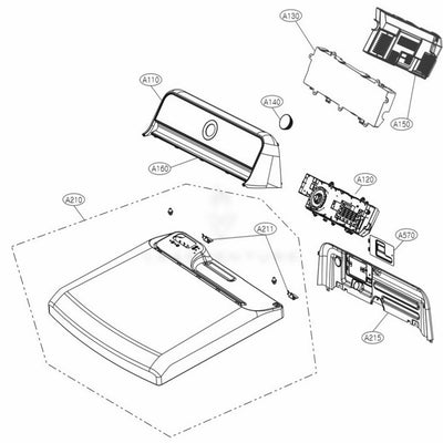 LG Part# AGL75452905 Control Panel Overlay - Genuine OEM