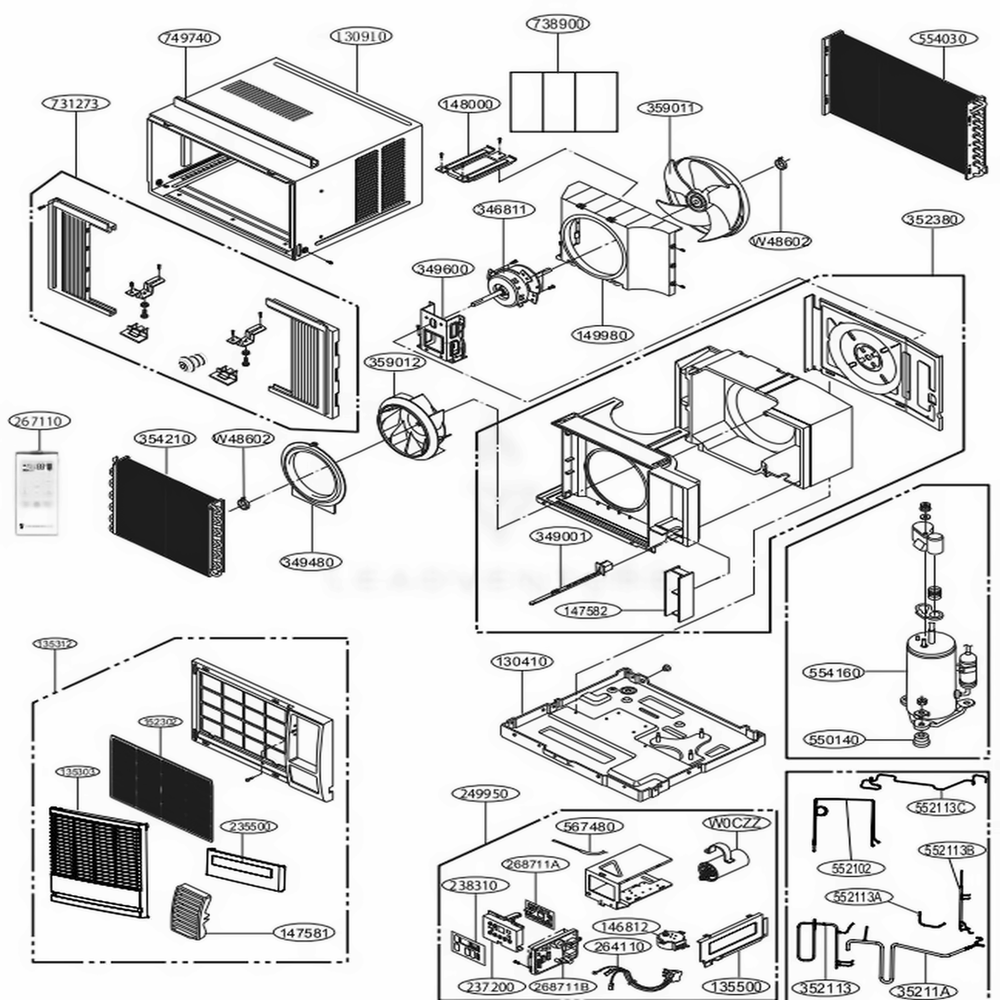 LG Part# MFH62423801 Horizontal Louver - Genuine OEM