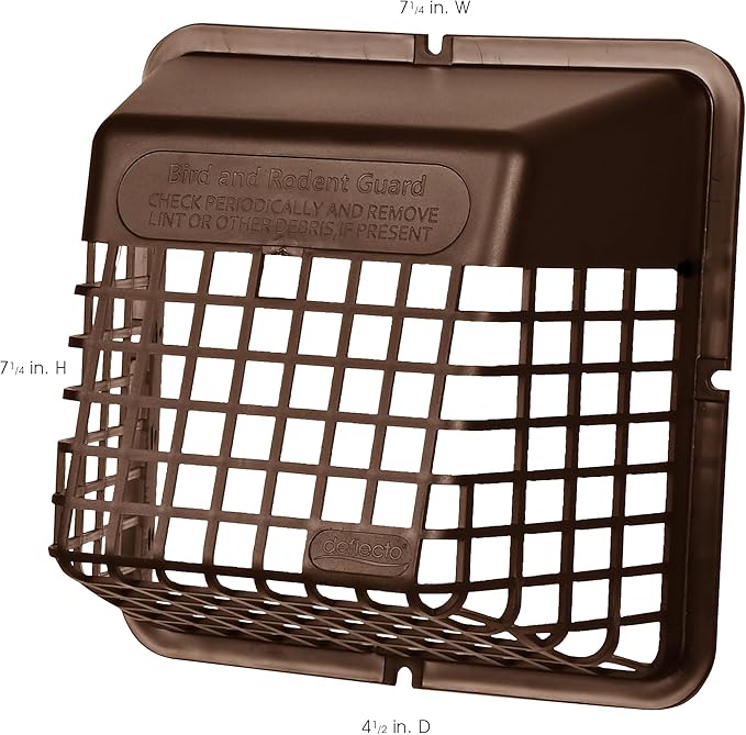 Deflecto Universal Bird Guard for Dryer Vents (Brown) - UBGBB