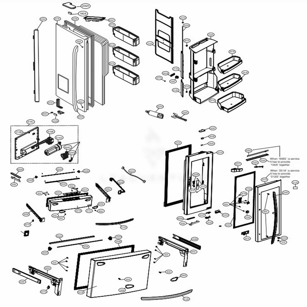 LG Part# ADD74236526 Door Foam Assembly - Genuine OEM