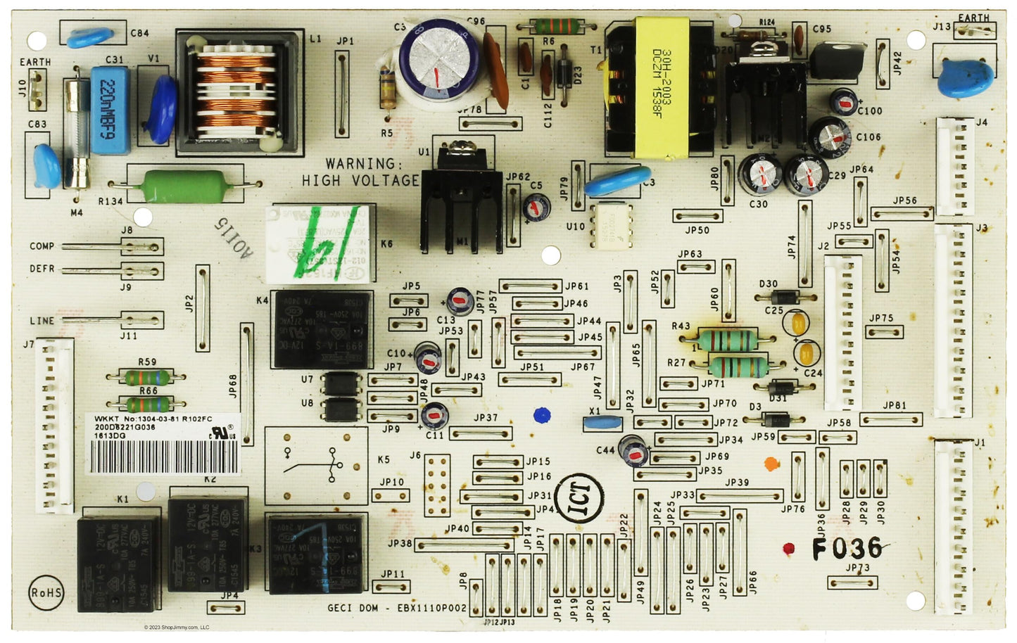 GE GSHF3KGZBCBB Refrigerator Electronic Control Board