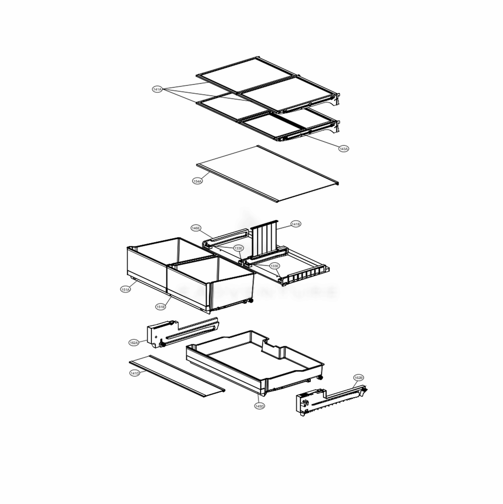 LG Part# AJP76054404 Vegeteble Tray Assembly - Genuine OEM