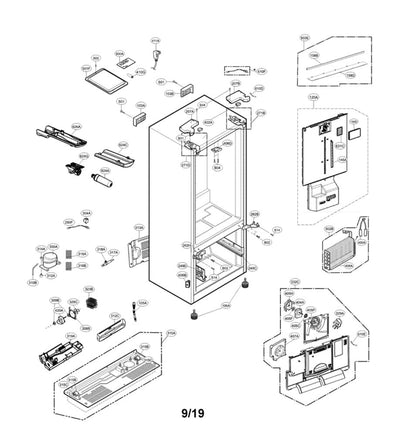 LG Part# MJB63649801 Door Stopper - Genuine OEM