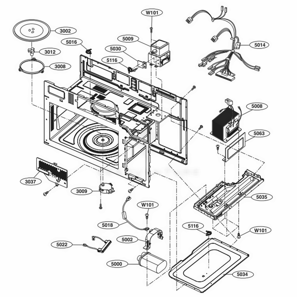 LG Part# 3300W1A046D Bottom Plate - Genuine OEM