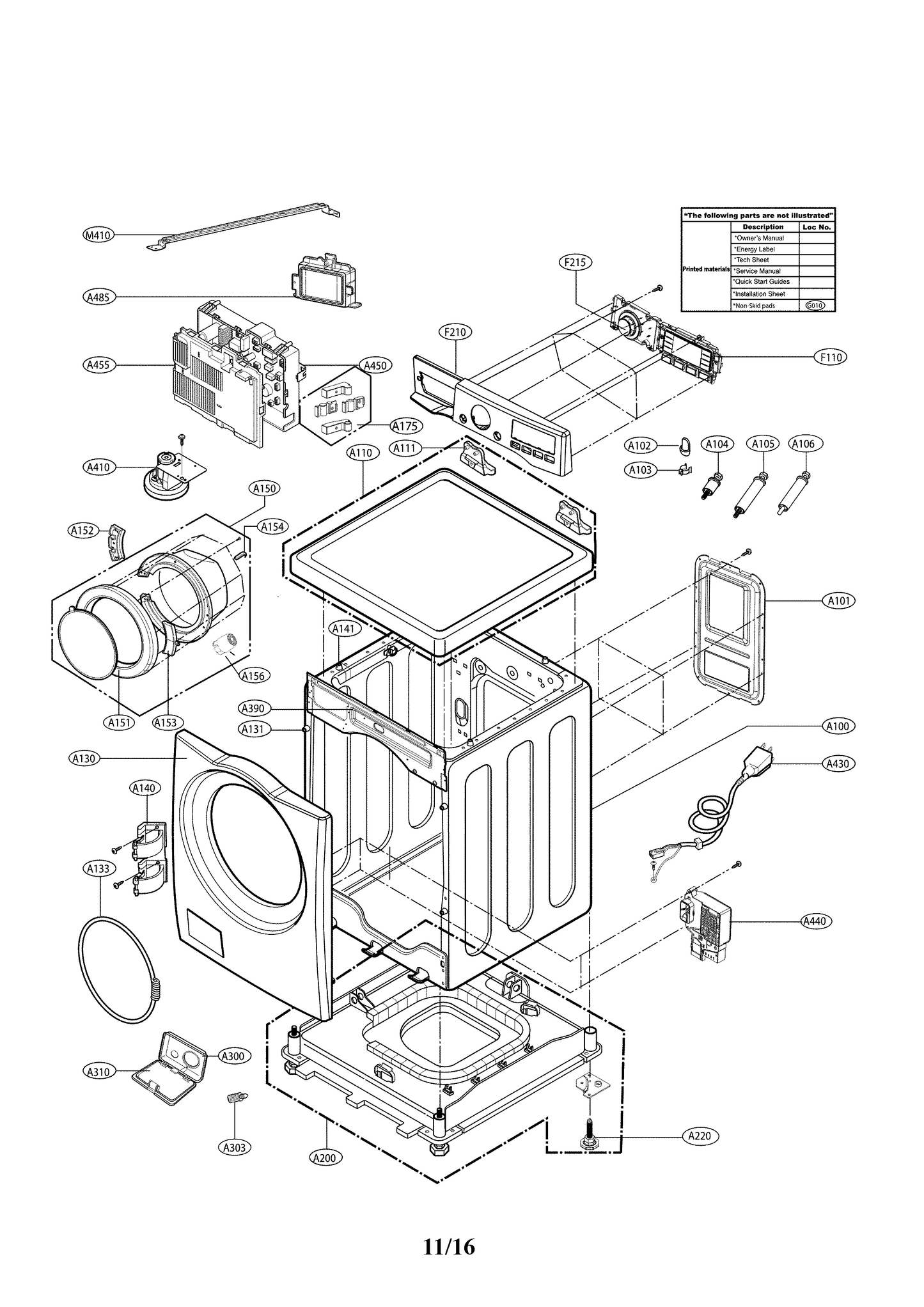 LG Part# MDQ64116701 Outer Door Frame - Genuine OEM