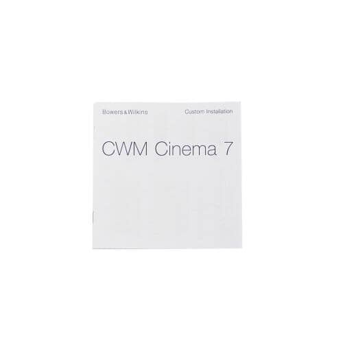 Bowers &Wilkins Cwm Cinema 7 Owners Manual - II14478