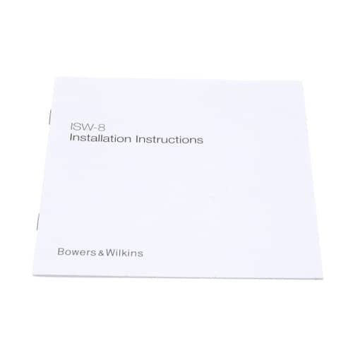 Bowers &Wilkins Isw-8 Installation Guide - II16020