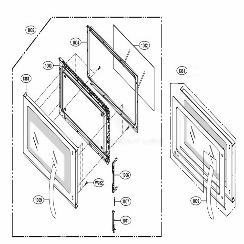 LG Part# ADC73028312 Door Assembly - Genuine OEM