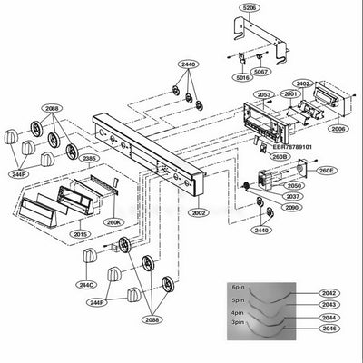 LG Part# AEZ74153502 Knob Assembly - Genuine OEM
