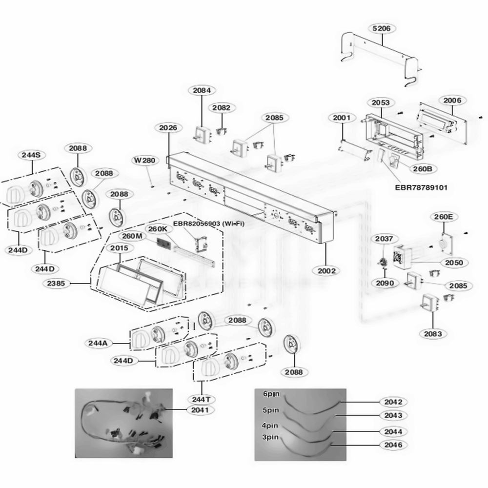 LG Part# AEZ74153603 Knob Assembly - Genuine OEM
