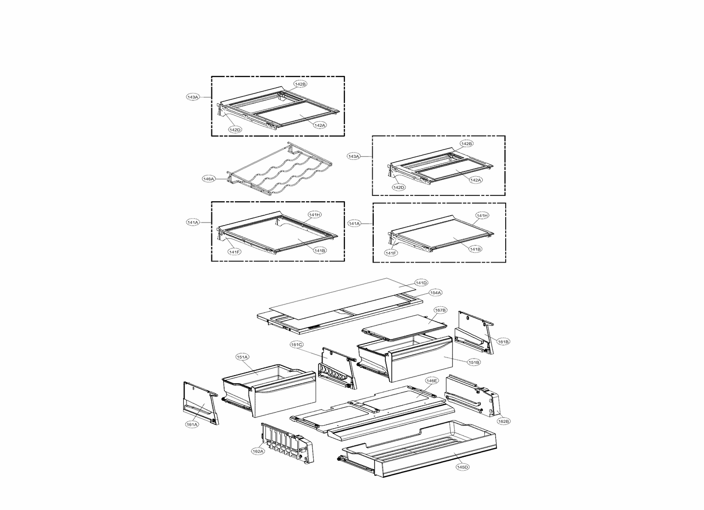 Lg Refrigerator Crisper Drawer Slide Rail (Center) - AEC73317504