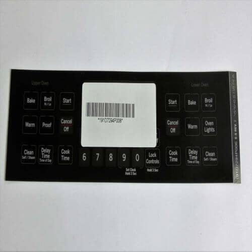 GE Oven Touchpad Panel Overlay Graphics (Black) JT3500EJ3ES
