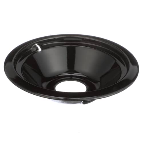 GE Part# WB31M20 Burner Drip Bowl (OEM) 6 in, Black Porcelain