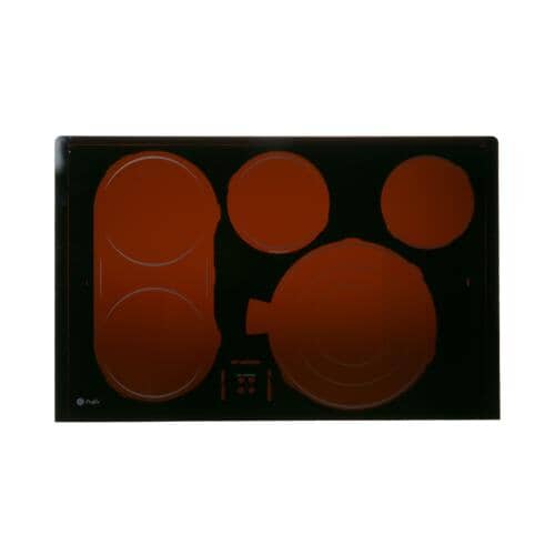 GE Part# WB62T10542 Maintop Glass Assembly (OEM) Black