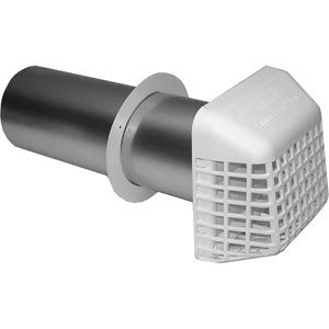 Deflect-o Part# GVHXW4 SUPURR GUARD Louvered 4in dia x 11in Alum Pipe, White Plastic (OEM)