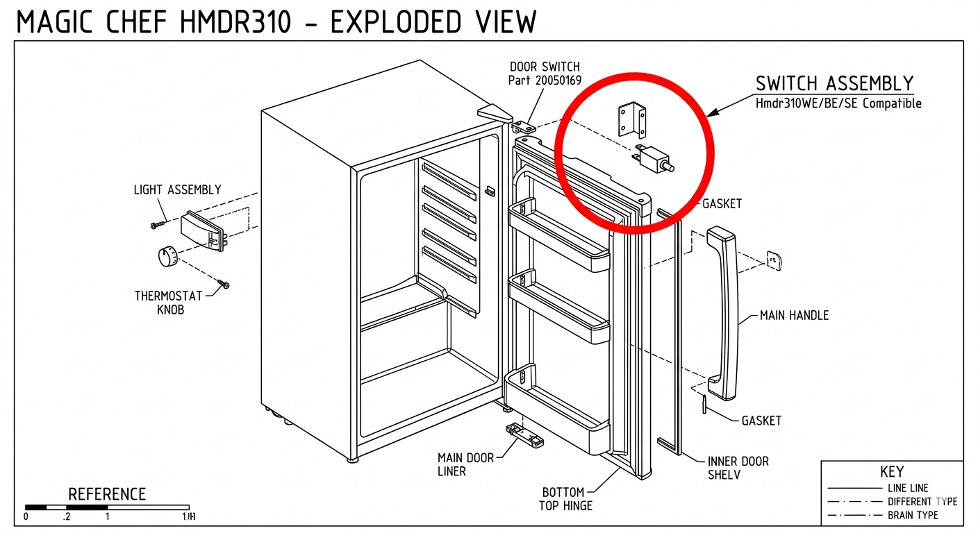 Magic Chef Door Switch (Hmdr310WE/BE/SE) – 20050169
