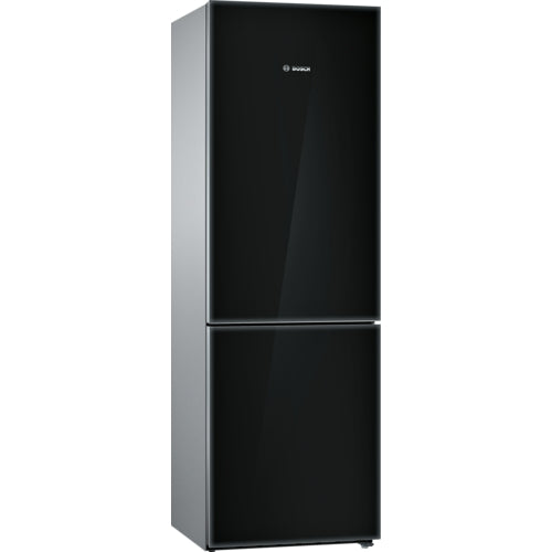Bosch B10CB80NVB/05 800 Series Free-Standing Fridge-Freezer With Freezer At Bottom, Glass Door 23.5''Black