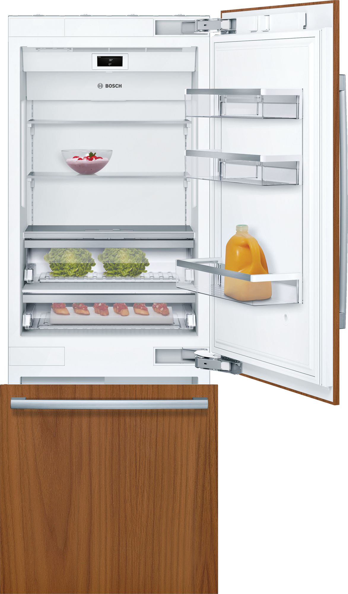Bosch B30IB900SP/07 Benchmark® Built-In Bottom Freezer Refrigerator 30'' Flat Hinge