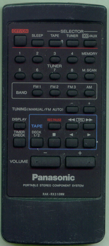 Panasonic Remote Control (Rxct990) - RAK-RX310WM