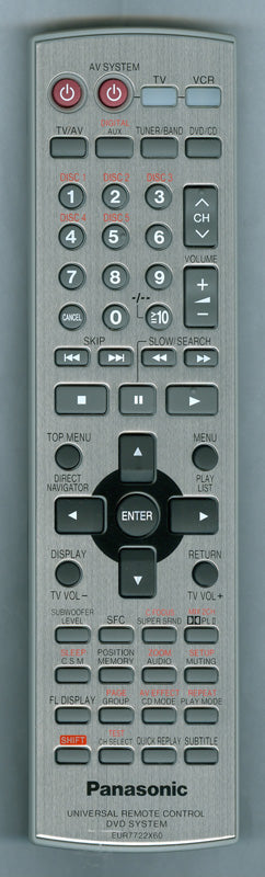 Panasonic Part# EUR7722X60 Remote Control (OEM)