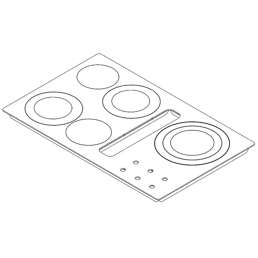 Whirlpool Part# W10162422 Glass Main Cooktop (OEM)
