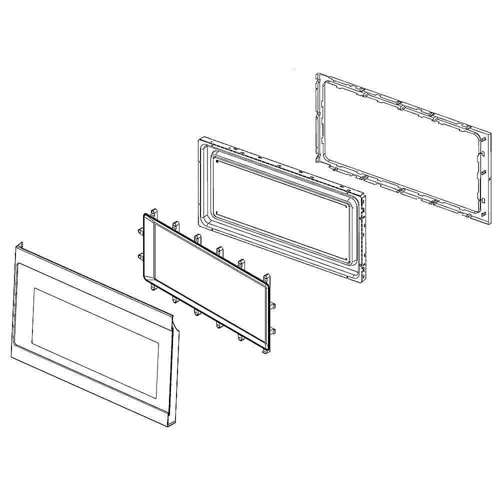 Whirlpool Part# W10890775 Microwave Door Assembly - Black (OEM)