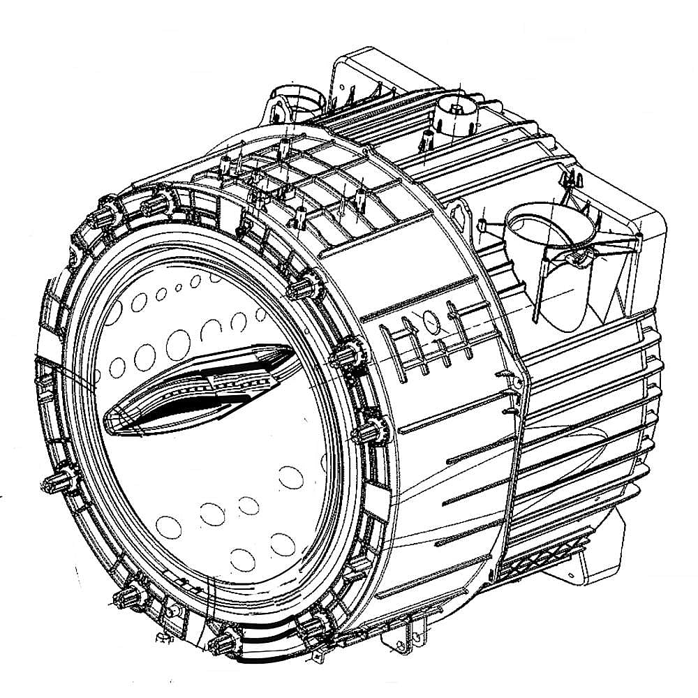LG Part# AJQ74873908 Drum Tub - Genuine OEM