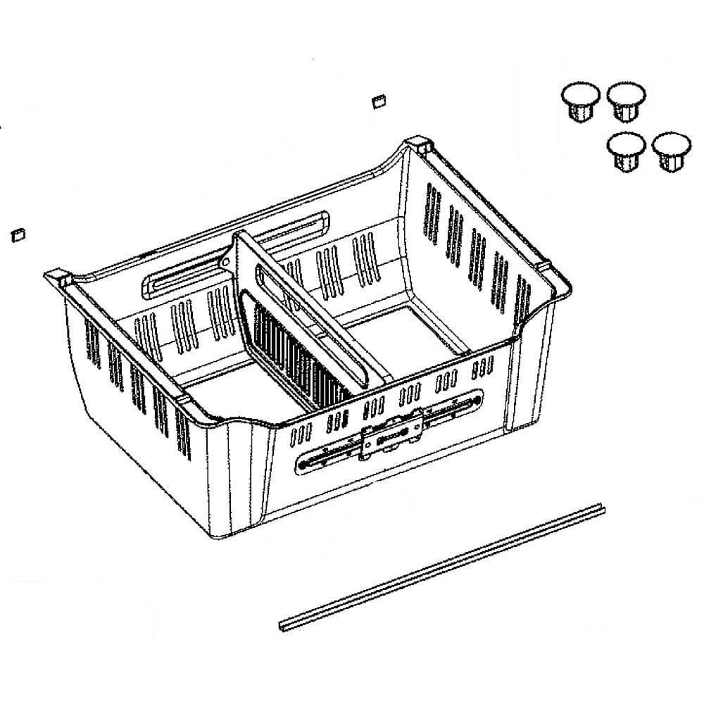 LG Part# AJP73714802 Lower Drawer Basket - Genuine OEM