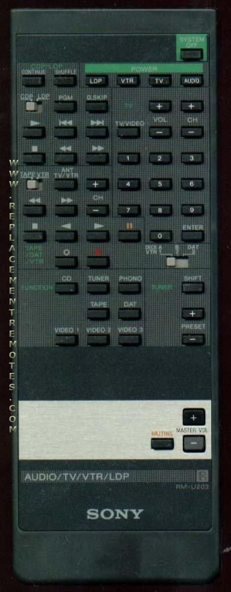 Sony Remote Control - RMU203