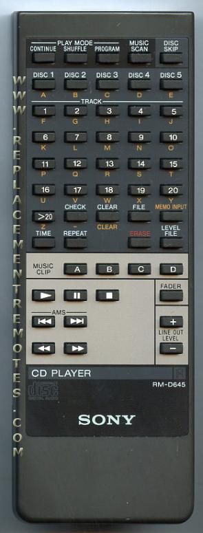 Sony Rm-D645, Remote Control - RMD645