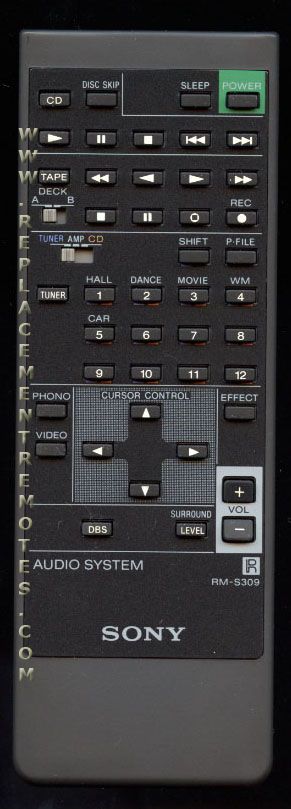 Sony Remote Control - RMS309