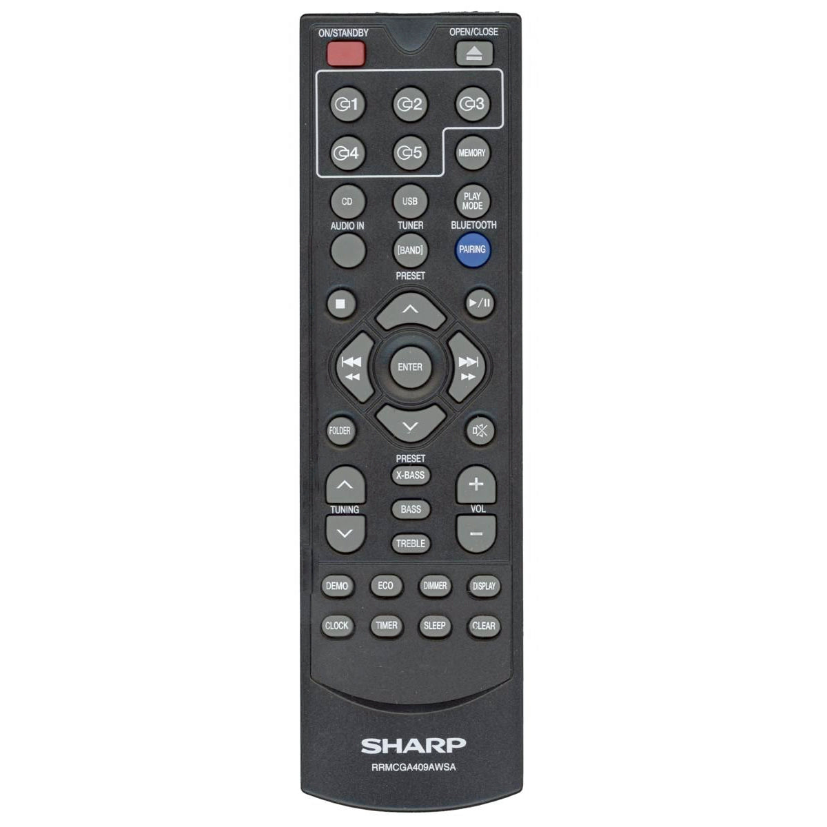 Sharp Part# RRMCGA409AWSA Remote Control - Genuine OEM