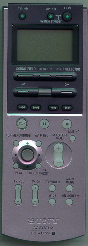 Sony Control Standard(Rm-Aee0 - 1-479-433-11