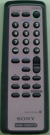 Sony Remote Control (Rmt-Cg50A - A-3258-027-A