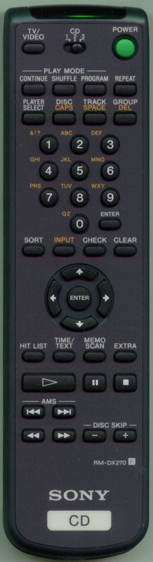 Sony Rm-Dx270 Remote Control - 1-473-808-11